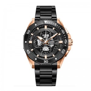 Alexandre Christie AC 6679 Rosegold Black Steel MCBBRBA